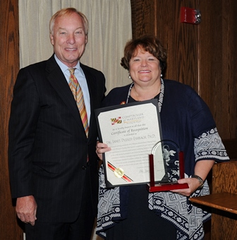 Comptroller Peter Franchot and SU President Janet Dudley-Eshbach
